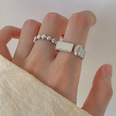 VENTFILLE Copper Geometric Asymmetric Ring Female Fashion Retro Simple Open Trend Unique Design Party High Quality