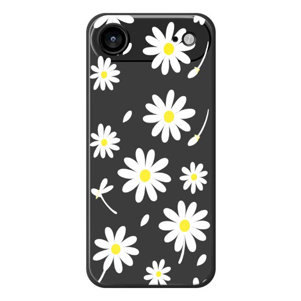 For iPhone 17 Air Case White Daisy Pattern Printing Straight Edge TPU Phone Back Cover
