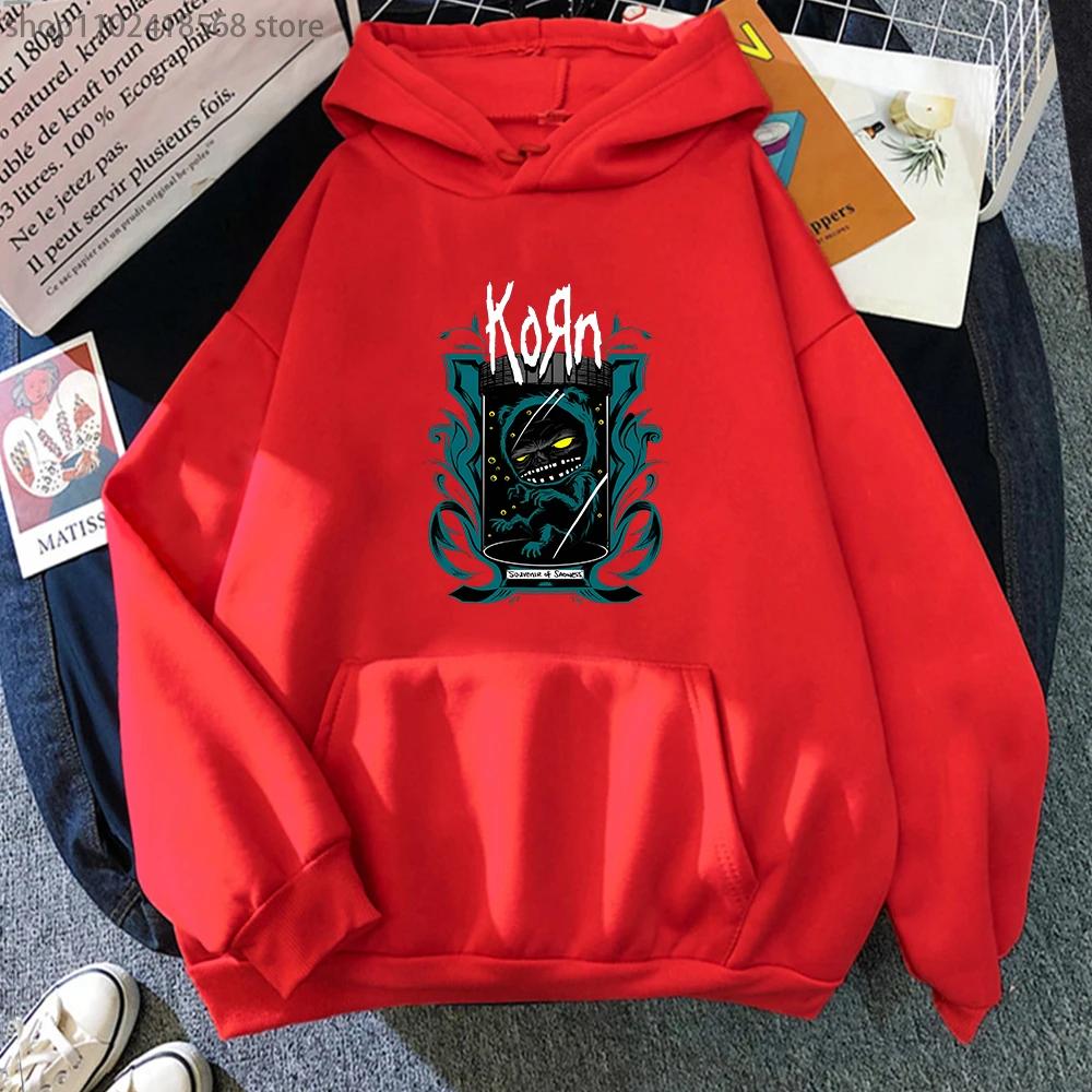 Korn Band Hoodie Niedlich Winter Damen Sweatwear Langärmlig Paar Weich Ästhetisch Herren Kleidung Aufdruck Grafik Hoodies Passform