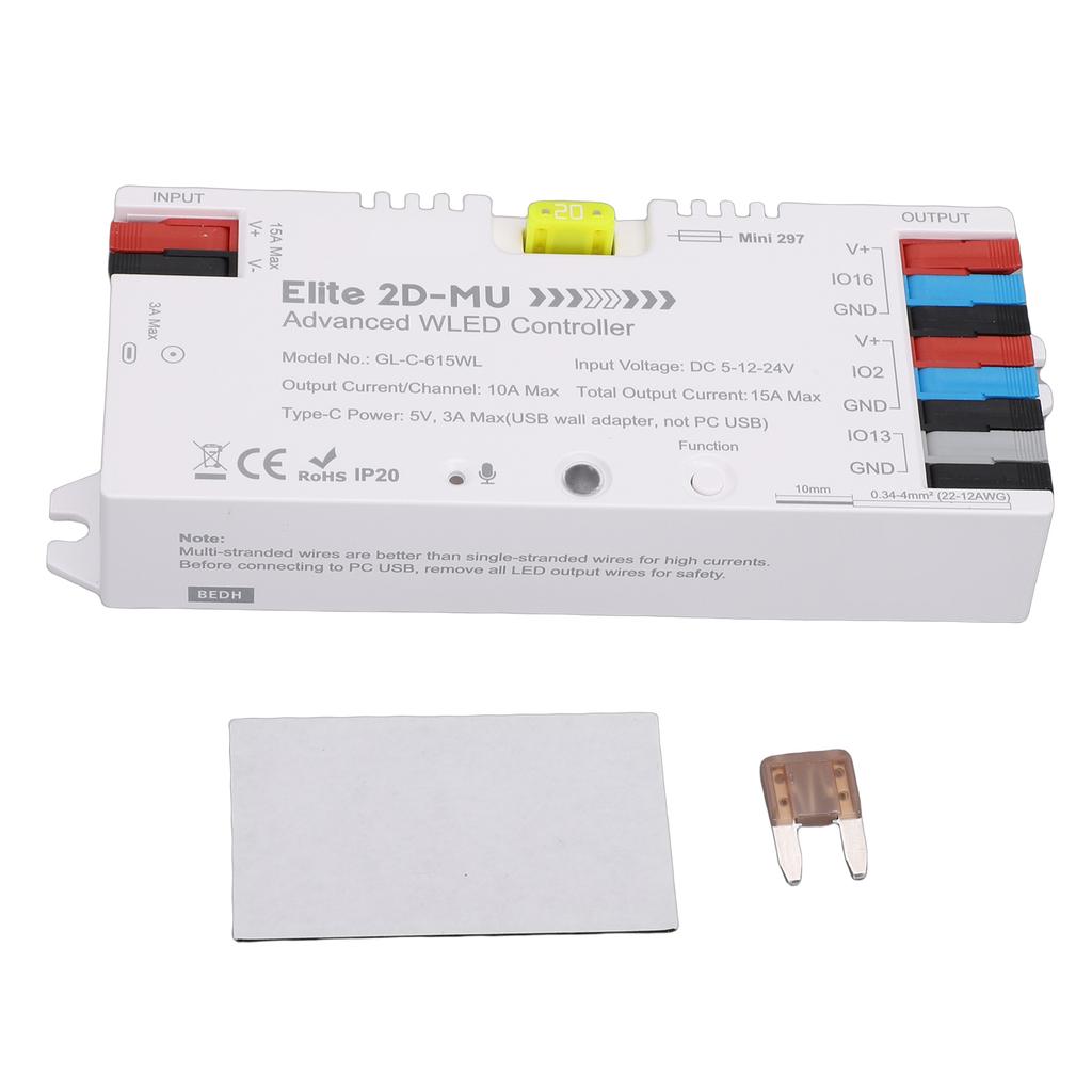 LED Strip Light Controller Over 100 Dynamic Lighting Effects Addressable RGB IC LED Strip Controller with Dynamic Mic