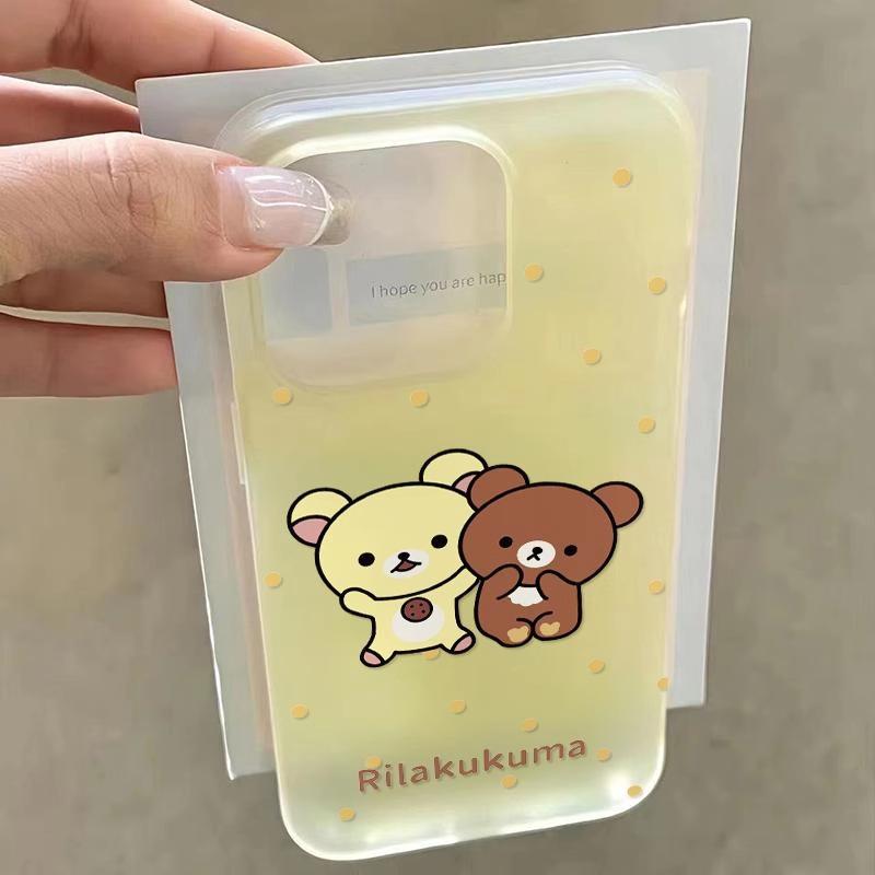 Polka Dot Rilakkuma for IPhone15 for Apple 16 Women's Phone Case 13 Promax Cartoon 14 Transparent 12