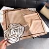 Flower polka dot simulation silk printing women's silk scarf square scarf high-end shawl sunscreen neck scarf headscarf scarf
