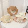 The New Tulip Straw Hat Seaside Vacation Style Bow Sunscreen Sun Hat Large Brim Sun Hat