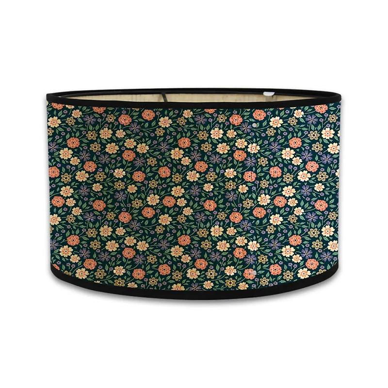 Japanischer Retro-Stil Bambus Lampenschirm Moderner Schlichter Blumenmuster Lampenschirm Ferienhaus Kronleuchter Lichtabdeckung Wandlampenschirm