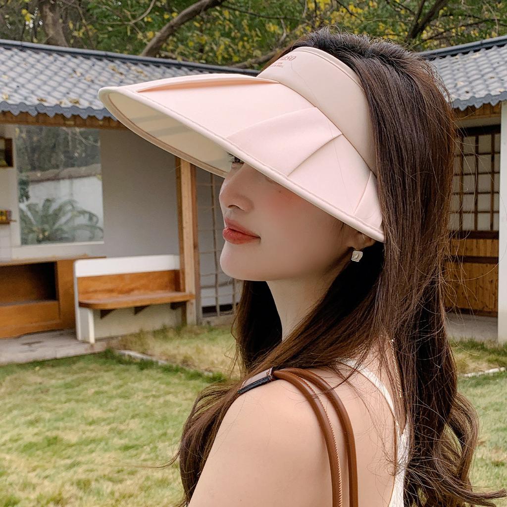 New empty top shell sun protection hat UV protection vinyl hat women's summer big brim sun hat riding