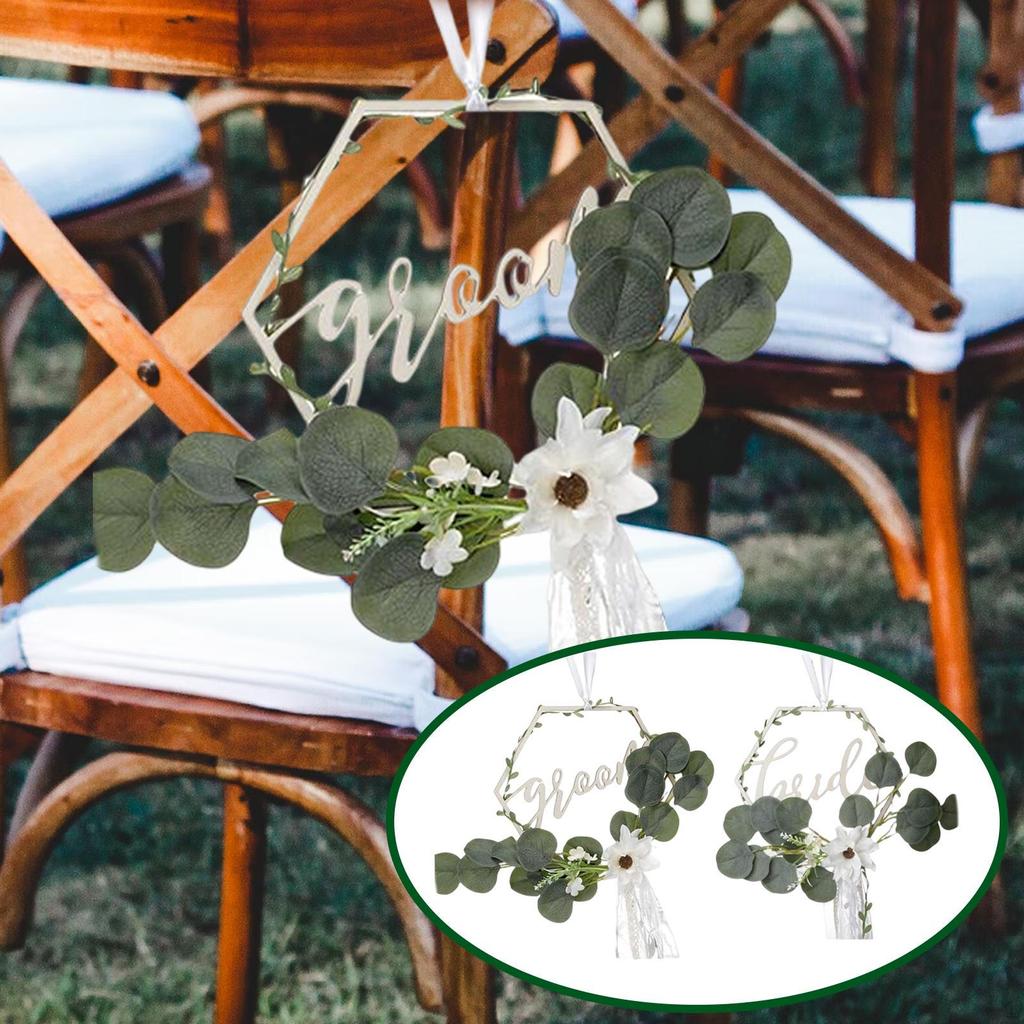 Back Romantic with Leaves Ribbons Artificial Simple Wedding