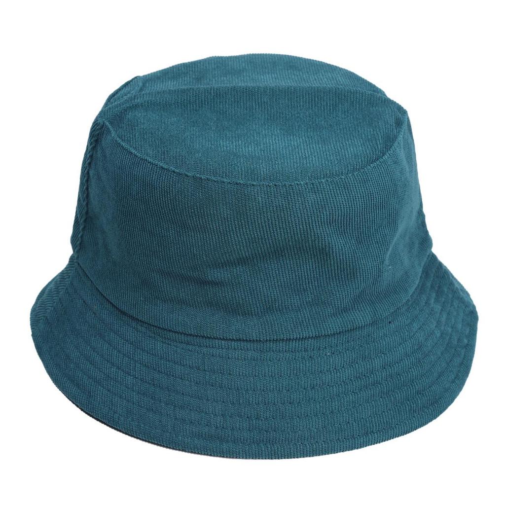 Unisex Double-Sided Corduroy Bucket Hat: Warm, Wide-Brimmed, Sun Protection for Large Heads, Slimming Effect