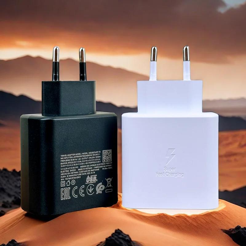 מטען לסמסונג 45W טעינה מהירה במיוחד מתאם EU CERTIFIED ל-Galaxy Z Fold 5 4 3 Flip 5 4 3 S23 S24 Ultra S20 S22 S21