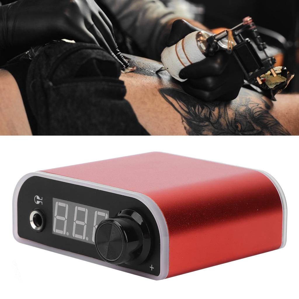 Tattoo Power Supply LCD Display Adjustable Tattoo Machine Power Supply Red (100‑240V)