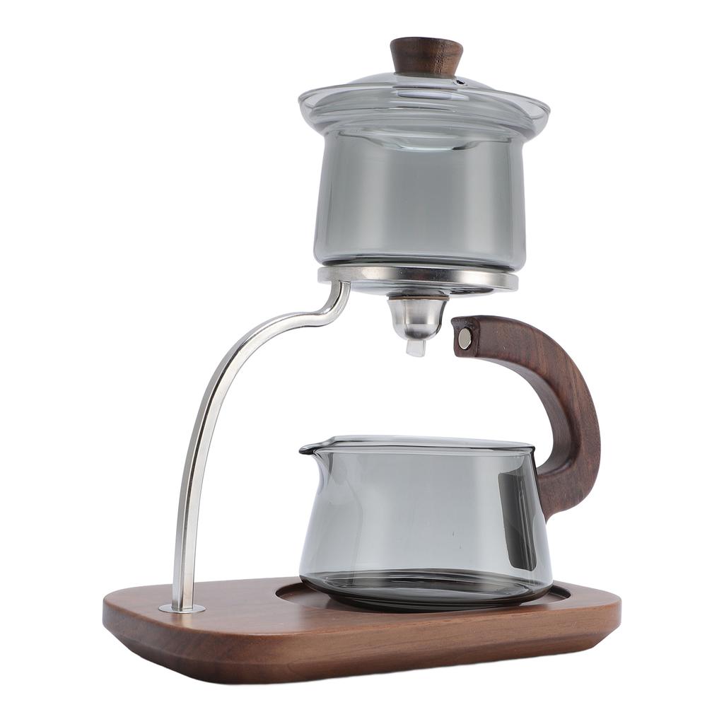 Glass Tea Pot Set with Lid and Stand Magnetic Water Separation Filter Kungfu Tea Maker for Home