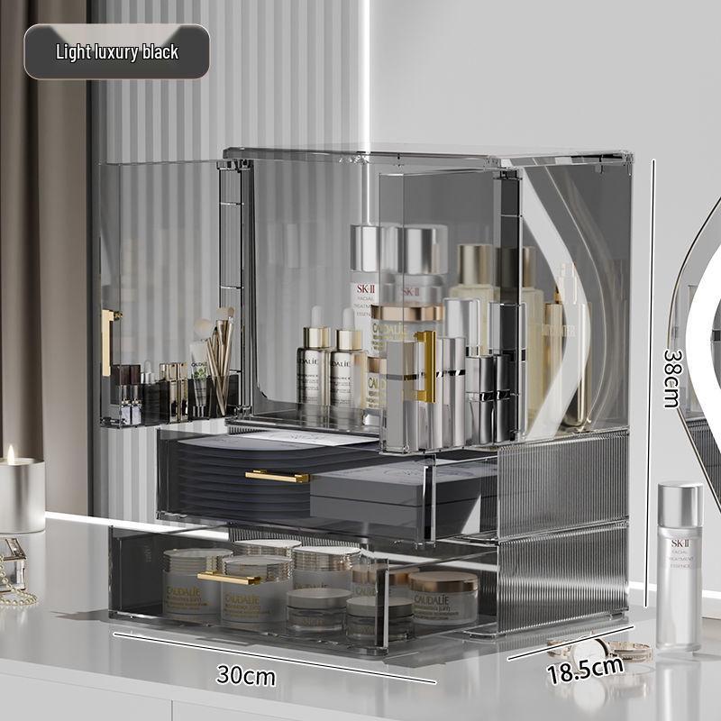 Schicke Transparente Kosmetik-Organizer-Box - Staubdichte Aufbewahrung für Hautpflege, Lippenstifte und Make-up