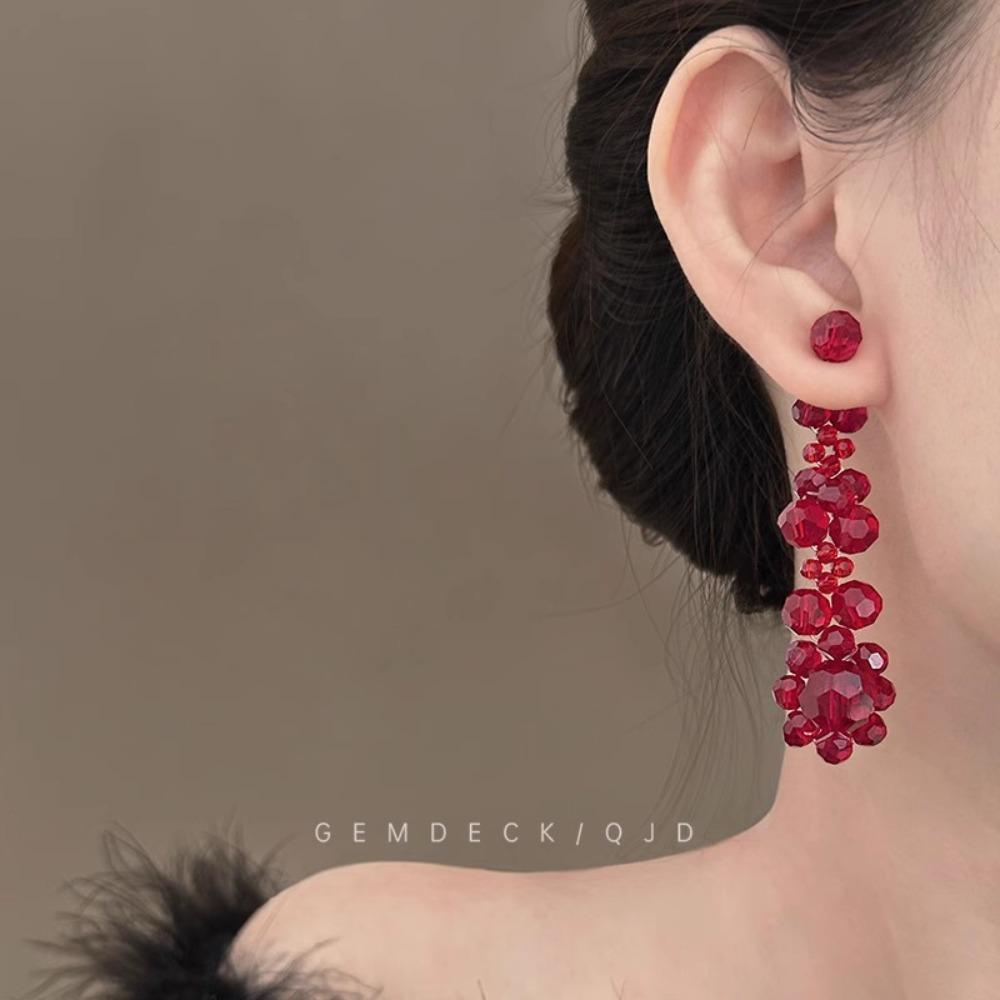 Long Fringed Earrings Feel Exaggerated Temperament Long Stud Earrings Birthday Dinner Earrings Earrings