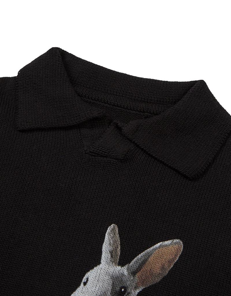 MMLG [Mmlg] New Melge Collar Knit (Every Black)