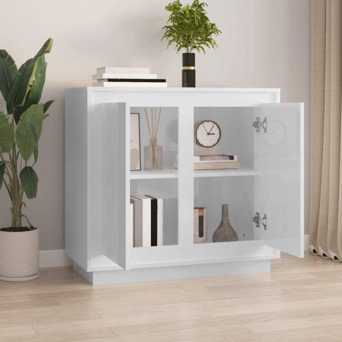 VidaXL Buffet High-gloss White 80x34x75 Cm Engineered Wood 819886