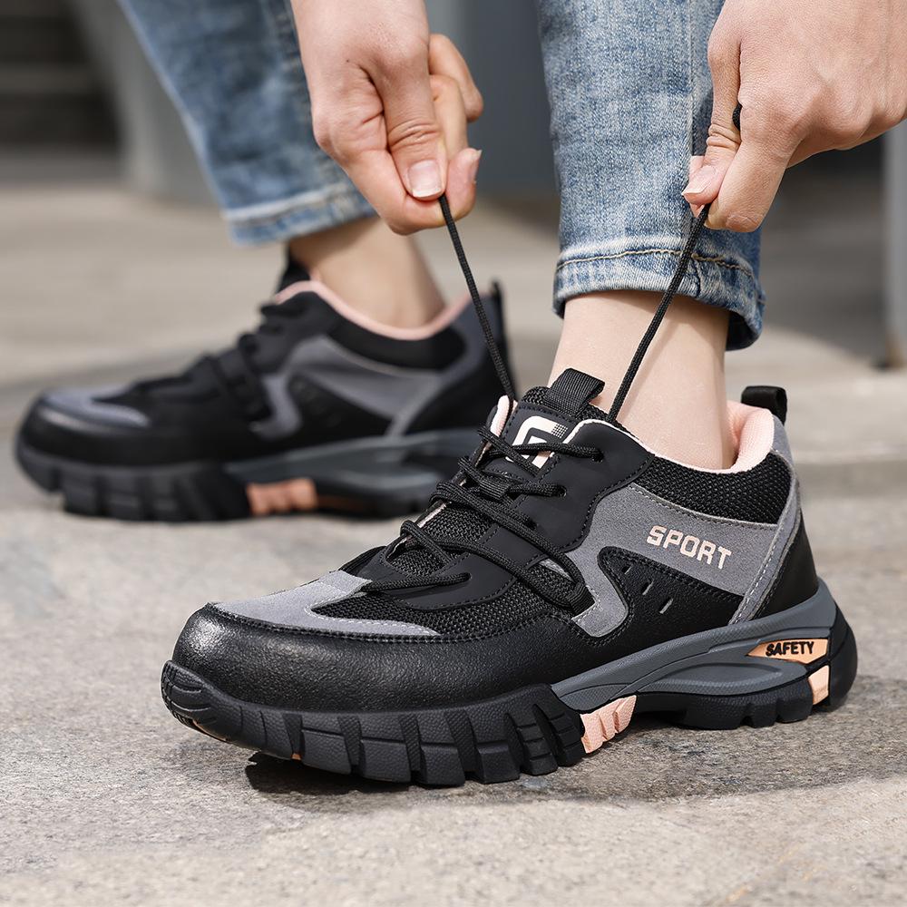 Women's Breathable Steel Toe Safety Shoes - Lightweight, Comfortable, Wear-Resistant, Anti-Smash & Anti-Puncture, Ideal for Summer Work.