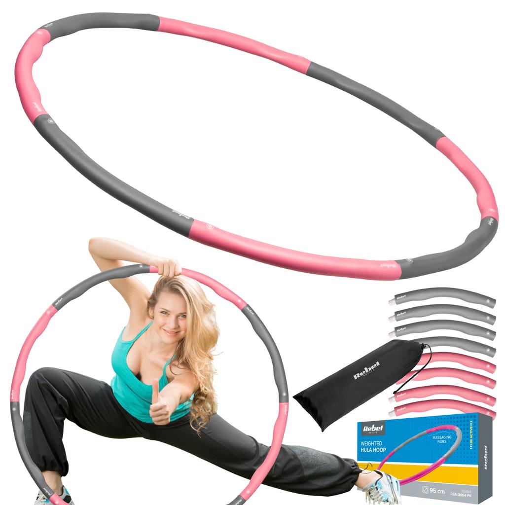 Hula Hop Slimming Exercise Wheel, Foldable, Adjustable, With Studs, 95Cm