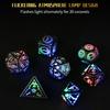 7 Pcs Polyhedral Dices Rechargable LED Dices Role Playing Game Accessories