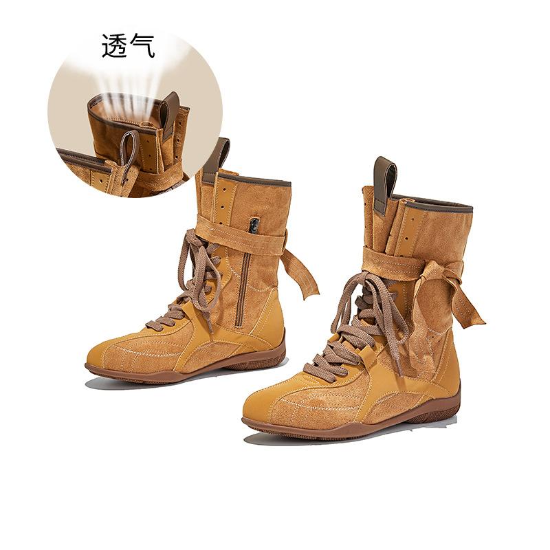 Bandage Martin Boots Women's Autumn and Winter New Retro Pair Boots Western Cowboy Boots Versatile Boots Women