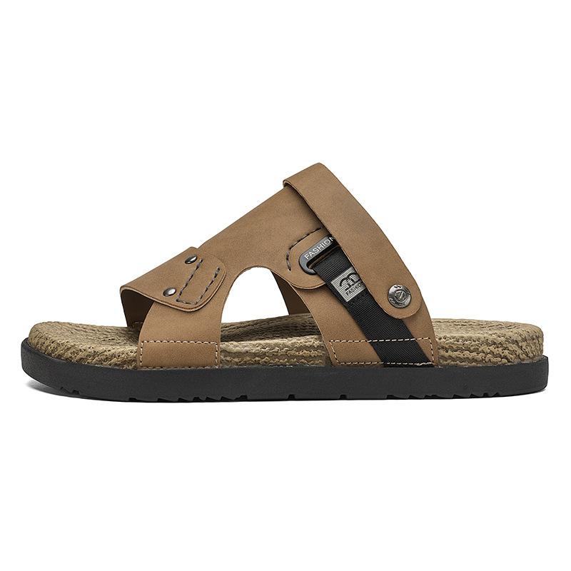 Large size sandals men's new summer trend non-slip cover feet two wearing slippers fashionable breathable casual one-word drag