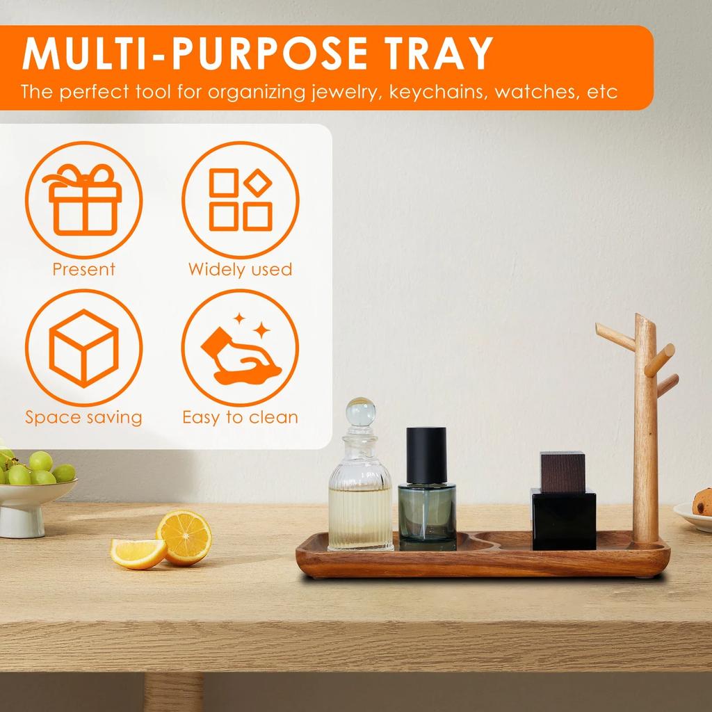 Wood Key Tray Tree Branch Storage Tray Living Room Desktop Key Hanger Jewelry Rings Display Frame Space Saving Entryway Tray New