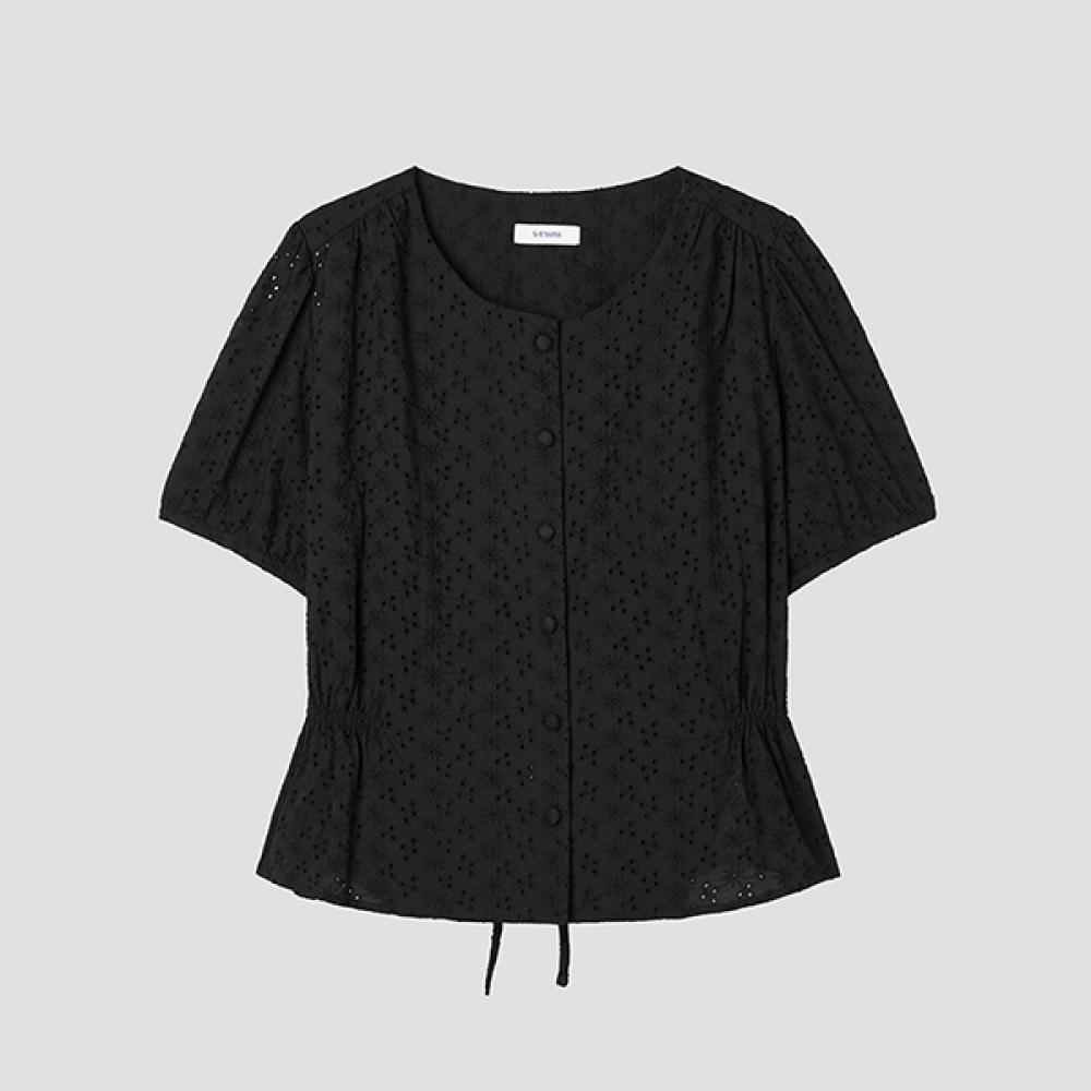 

[She S miSS] Shirring Strap Short Sleeve blouSe Swwblp22100 Bk blacks/55
