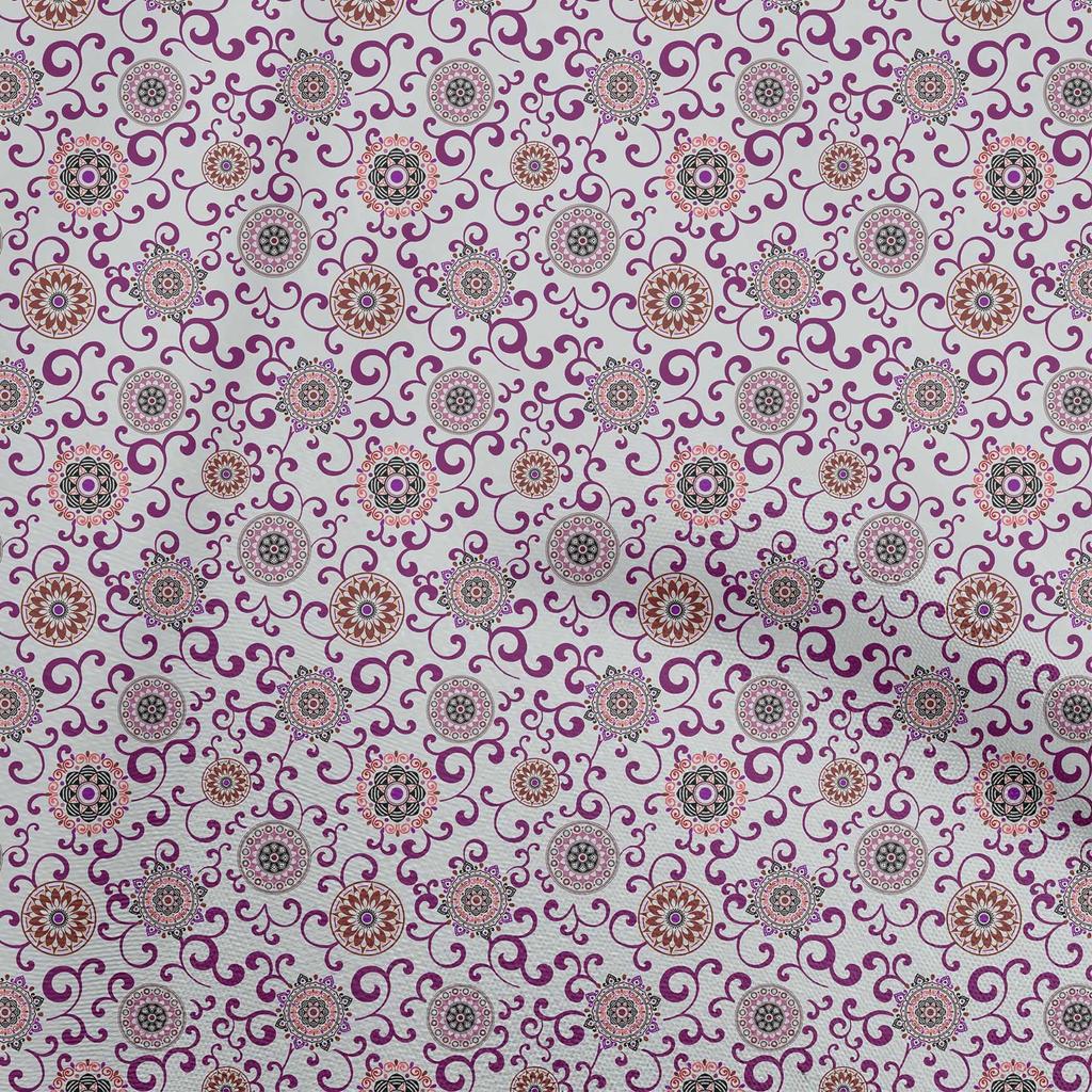 oneOone Cotton Flex Blue Fabric Asian Suzani  Fabric For Sewing Printed Craft Fabric By The Yard 40 Inch