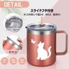 Livole Cat Gift for Women, 350ml Stainless Steel Mug with Lid and Straw, Keeps Hot or Cold, Cute Mother's Day Gift, Retirement Gift (Rose Gold)