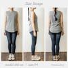 Crossmarberry Cotton Tank Stylish and Plus Boat Loose Women's 100% Top, Size, Sleeveless, Neck, Cute, Fit, Simple, Stretch, Gray, Beige, JX104-GYB-M