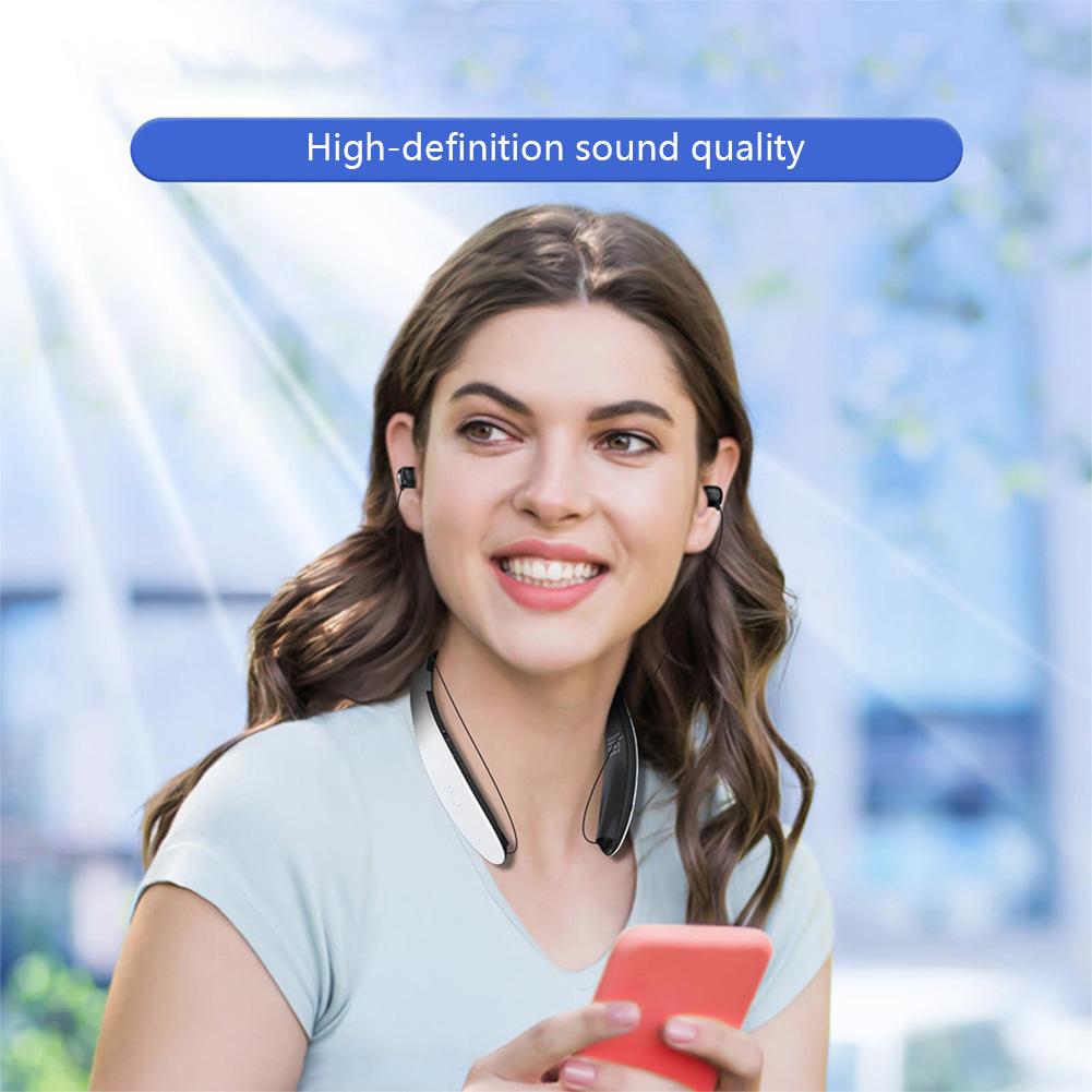 New Wireless Bluetooth 5.0 Neckband Earphones Foldable Headphones Hifi Stereo Earphones Noise Cancelling Headphones with Mic