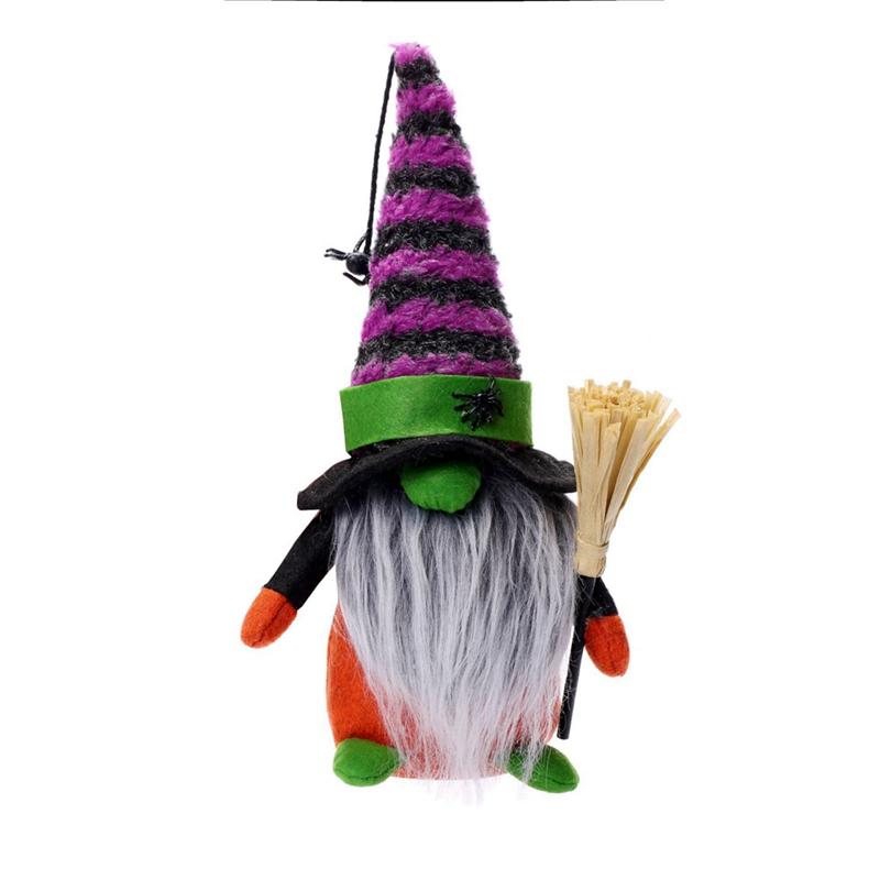 Elf Dwarf Faceless Gnome Doll Halloween Gnomes Plush With Spider Ornaments Halloween Witch Gnomes Halloween Table Decorations
