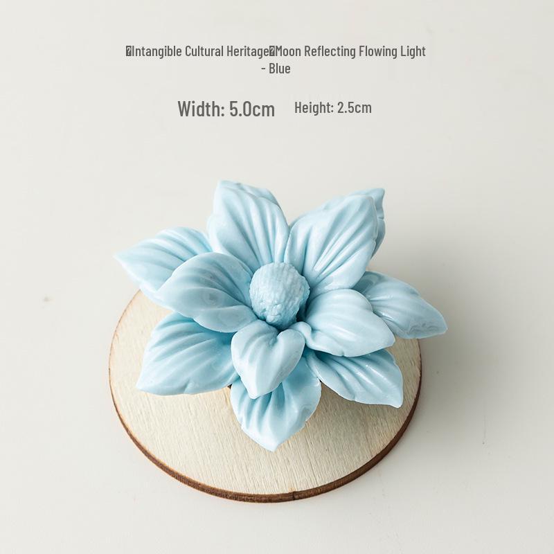 Xichun Handcrafted Ceramic Flower Spinner Incense Burner - Cultural Ornament for Desktop & Tea Table Decor