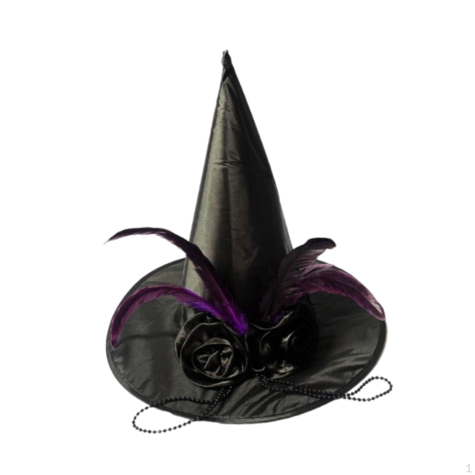 

Хэллоуинская шляпа ведьмы Черный головной убор для танцевальных выступлений, тематических вечеринок, косплея Without Veil