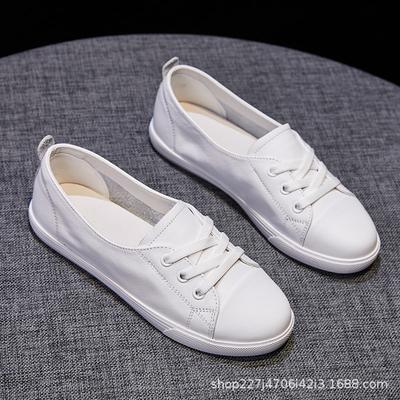 Cowhide All Leather Little White Shoes Women's Shoes Summer New Single Shoes Casual and Comfortable Versatile Board Shoes Tide