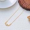 Multicolor Zircon Flower Cluster Pendant Necklace for Women Minimalist Gold Plated Heart Choker Wedding Statement Jewelry Gifts