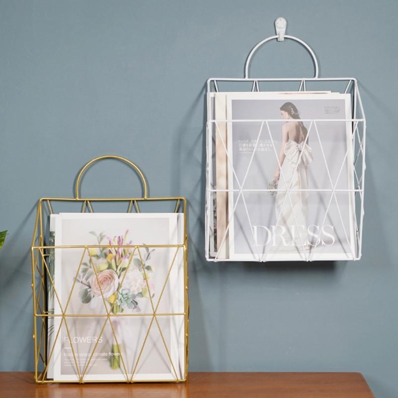 Exquisiter Zeitschriften-Organizer-Halter aus Eisendraht mit robuster Aufhängehalterung, hochbelastbarer Eisen-Akten-Buchhalter, Wandornament