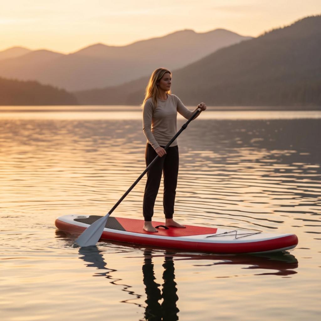 Inflatable Paddle Board Foldable SUP Adjustable for Rivers