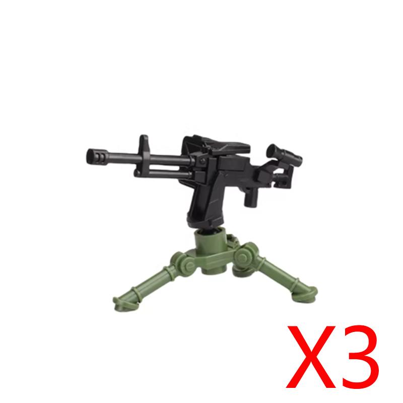 Army WWII Soldier Figure Armaments Brick Playset Gatling M2 Heavy Machine Aviation Gun NSV Bullet Chain Mortar ZB53 Toys Playsetss T12