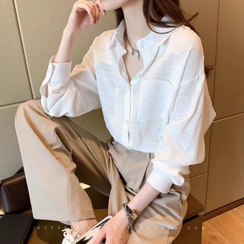 Japanese Retro Shirt for Women In Autumn and Spring Versatile Loose Fit Slimming and Fashionable Layering Style Top
