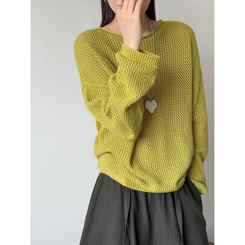 Autumn Korean Fluffy Women's Sweater - Soft, Loose, Round Neck Knit in Lazy Fashion Style