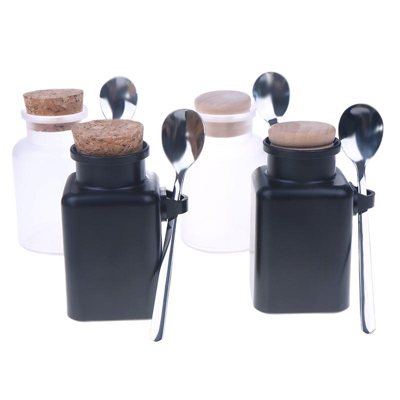 Multipurpose Bath Salt Bottle Frosted ABS Empty Bath Salts Jars With Soft Cork Stainless Steel Spoon