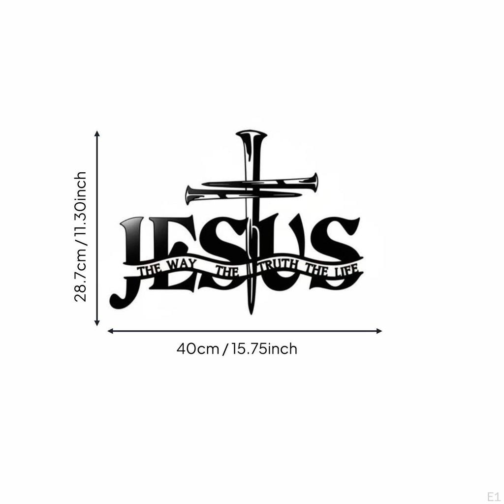 Metal Christian Wall Decor Belief Based Gift Jesus Cross Art Hollowout Design Sign for