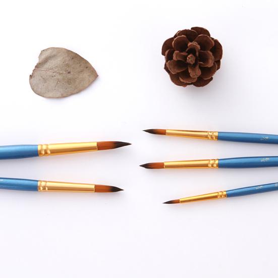 Pincéis de pintura Interface de tubo de cobre Cabo de madeira resistente Pincéis de cabelo de náilon para pintura