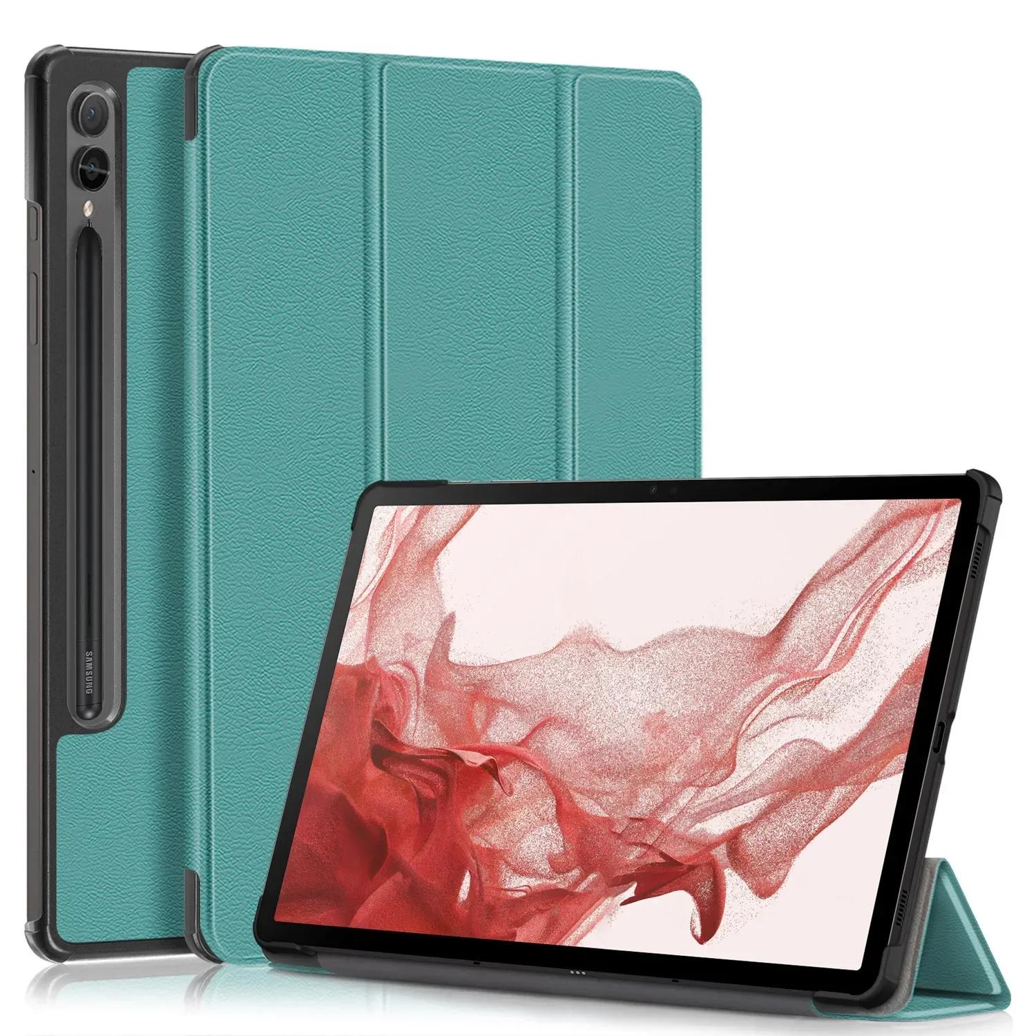 

Чохол для Samsung Tab S9 Fe Plus Чохол 12.4 Трискладна підставка Магнітна розумна обкладинка для Coque Galaxy Tab S10+ S10FE S10 FE+ Чохол S9 Plus X810 12.4in зелений