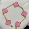 Nuova Versione Bracciale Quadrifoglio Cinque Fiori Agata Rossa Naturale Madreperla Bianca Bracciale da Donna Bracciale Laser