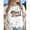 Polyester Short Sleeve T-Shirt with Western Mom Design, Casual Wear for Home or Restaurant, Lightweight and Durable, Perfect for Daily Outfits,