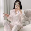 Women's Autumn/Winter Ice Silk Cartoon Pajamas, Korean-Style Sweetheart Set - Long Sleeve & Pants