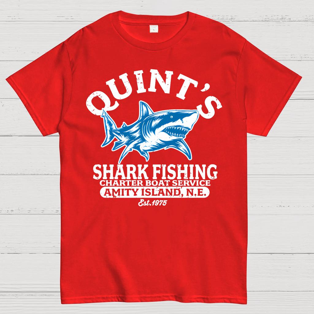 Quint's Shark Fishing Cotton Summer Casual Cool Loose T-Shirt