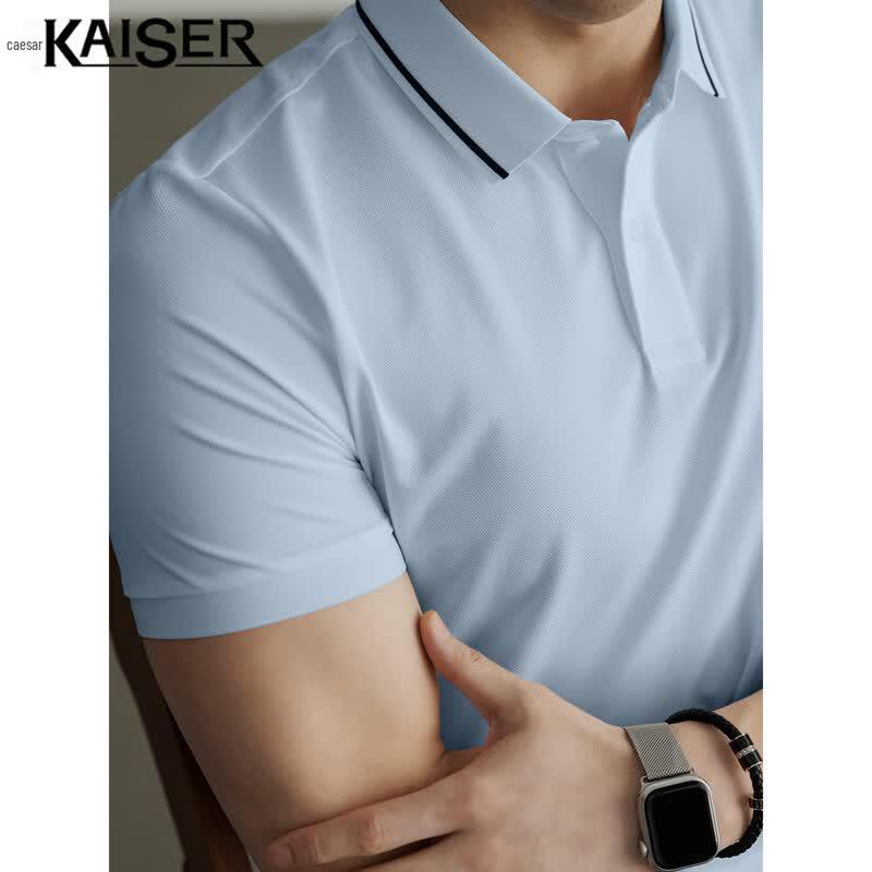 Мужская антибактериальная рубашка-поло KAISER из модала 7A 2XL светло-синий