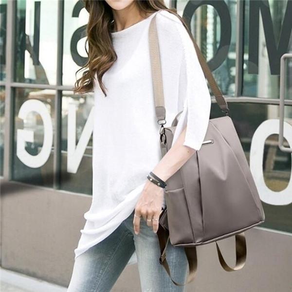 Mochila Oxford Casual para Mujer Negra Impermeable de Nailon Bolsas Escolares para Adolescentes de Alta Calidad Moda Bolso de Viaje Mochila