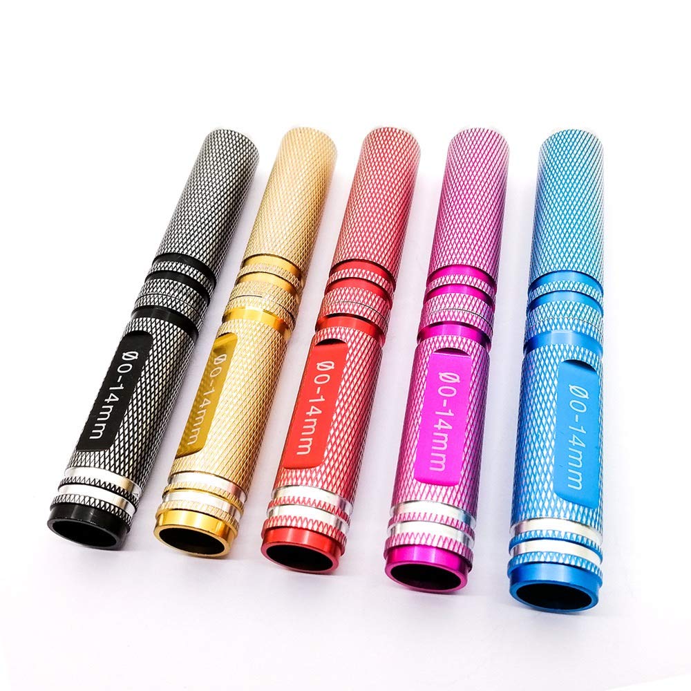 Haruhana PC Polycarbonate Hole Drilling Tool for RC Cars and Mini 4WD Polycarbonate Drills Holes from Includes Cap Reamer, Bodies, 0-14mm, (Red)